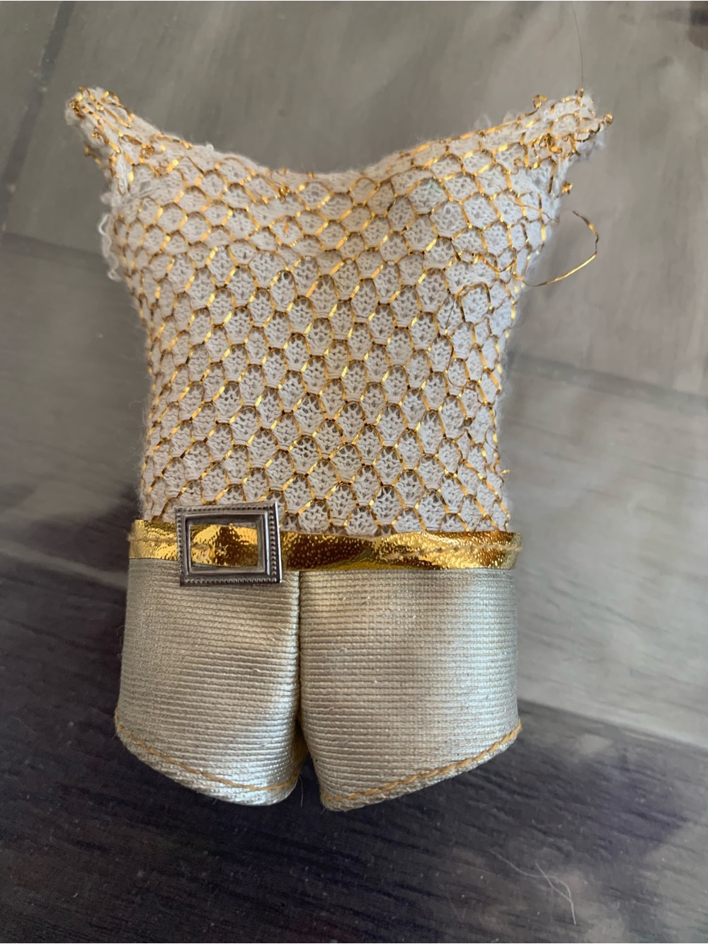 Vintage Barbie Casey Doll Gold and White Metallic swimsuit.